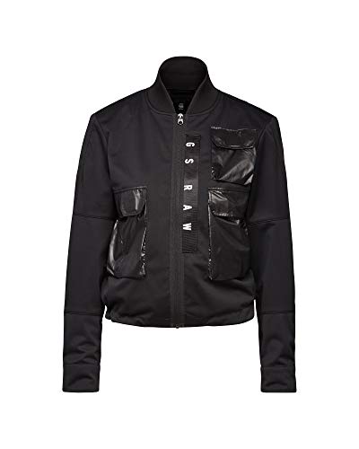 G-STAR RAW 3D Pocket Bomber Wmn Chaqueta, Black/Dk C082-8299-Casco de Ciclismo, Color Negro, L para Mujer