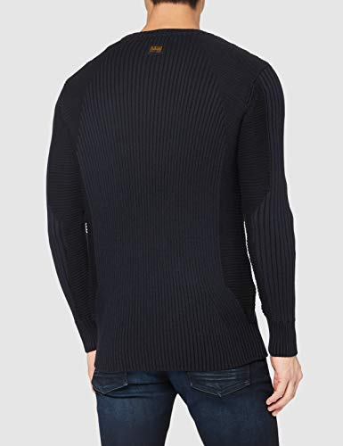 G-STAR RAW Plated 3D Biker Sudadera, Sartho C259-8926-Casco de Esquí, Color Azul Y Negro, S para Hombre