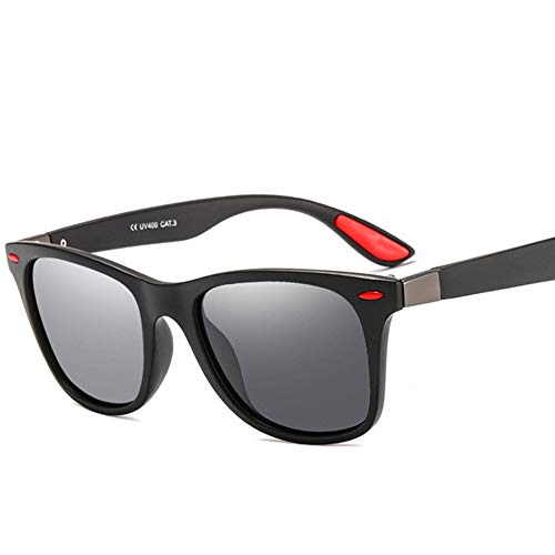 Gafas de sol polarizadas Hombre Mujer/Deportes Gafas reflectantes con verano Deportes al aire libre Conducción Pesca Montañismo Gafas de sol Hombres (Color Gris Negro)