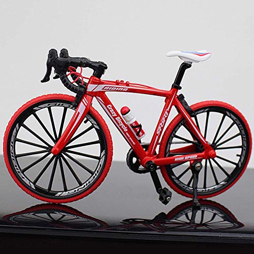 Ganquer Coleccion Decoración Diecast Juguetes Mini Bend Bicicleta Modelo Carreras Bici Montaña Bicicleta - Rojo, Free Size