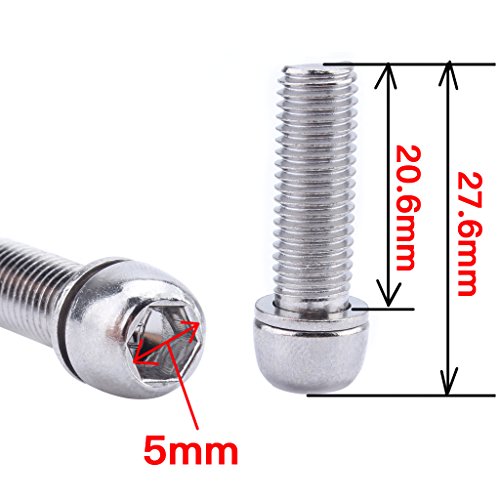 Gazechimp 8x Tornillo de Jaula de Agua Botella de Plata M7 Zócalo Bicicleta Bici de Montaña Motocicletas Deportes