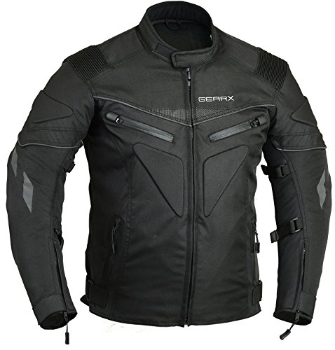 GearX Chaqueta protectora moto, acolchada, impermeable, reflectante, XL