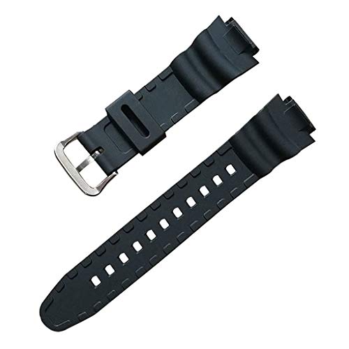 geneic Correa de reloj de silicona de repuesto con hebilla de acero inoxidable Sport transpirable para CA-sio W-735H W-800 SGW-300H SGW-400H Series Samrt Watch