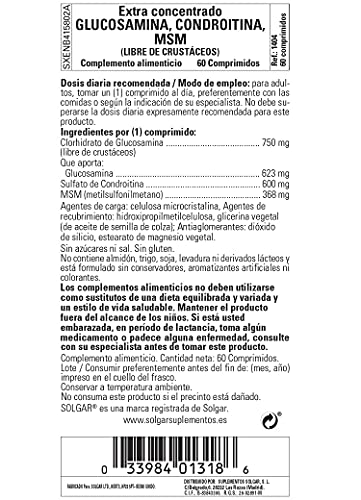 Glucosamina Acido Hialuronico Condroitina Msm 60 comprimidos de Solgar