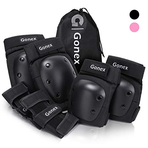 Gonex 6 en 1 Protecciones Patines Niños Adultos, Protecciones Patinaje Niños Rodilleras Coderas Muñequeras Infantiles para Patinaje Ciclismo Monopatín Bicicleta Skate Scooter