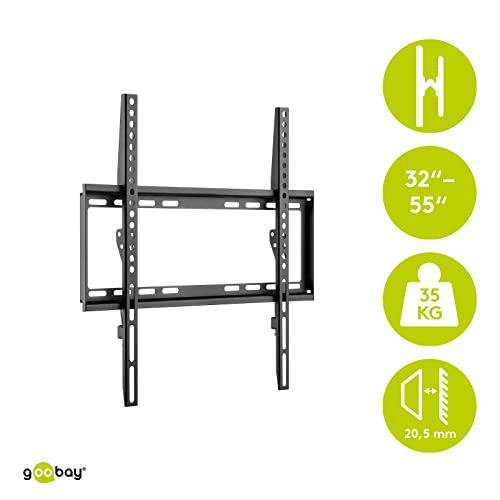 goobay 49730 Soporte de Pared 55 Pulgadas extraplano para televisores Grandes de 32" a 55" hasta 35Kg VESA 400x400