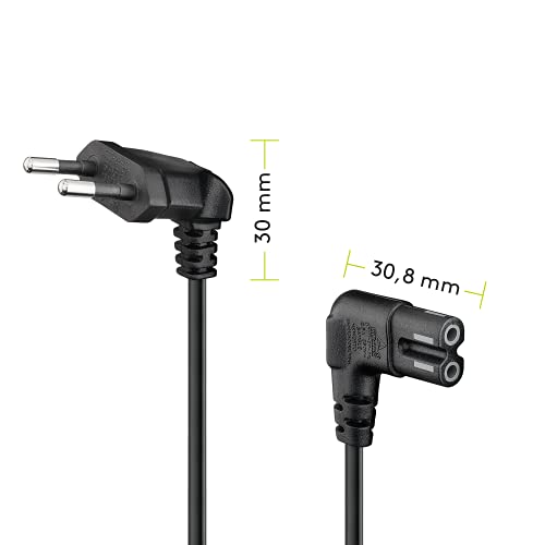 Goobay 73020 - Cable de alimentación con enchufe europeo, 3 m, color negro