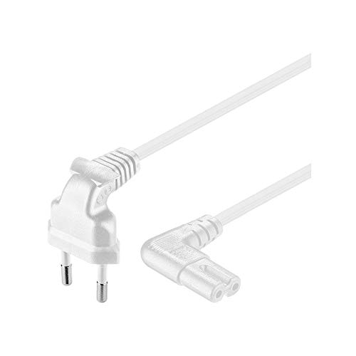 Goobay CEE 7/16 / IEC 60320 C7, 2 m 2m CEE7/16 C7 acoplador Blanco - Cable (2 m, 2 m, Macho/Hembra, CEE7/16, C7 acoplador, 250, Blanco)