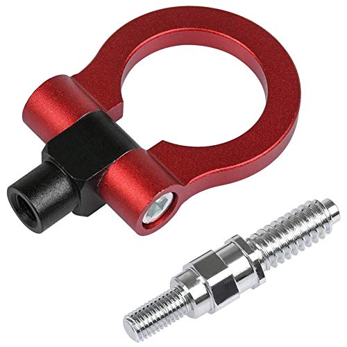 GOODGDN Anillo Remolque Coche, Universal Aleación Aluminio Delantero Automóvil Carreras Gancho Delanteroremolque Parachoques Delantero Modificado Rojo