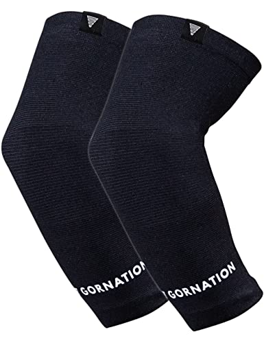 GORNATION Codo Vendaje para Hombres y Mujeres, protección por compresión para Codos en Calisthenics, Crossfit y Fitness (Large)