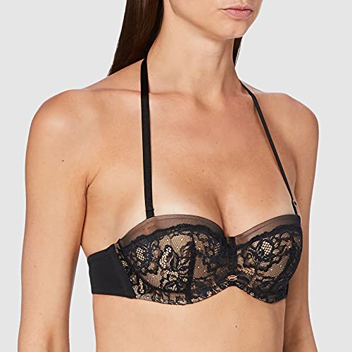 Gossard SuperSmooth Glamour Lace Black and Nude Multiway Bra 8828 30DD UK