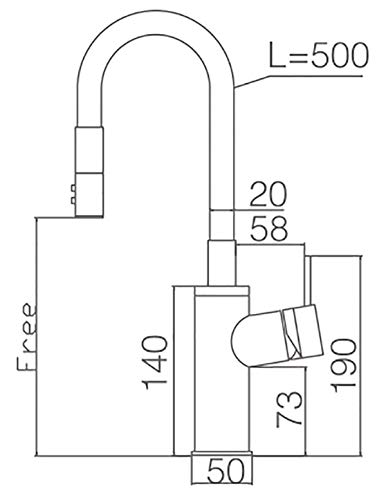 GRIFO DE COCINA FLEXIBLE SERIE TOKYO GCE016