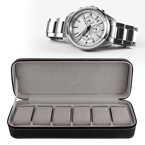 GXP 6 Slot PU Watch Watch Funda De Almacenamiento Organizador Caja De Visualización Compartimientos Separados