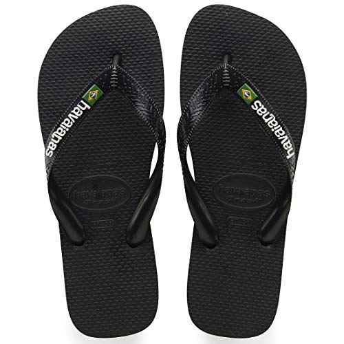 Havaianas Brasil Logo, Chanclas Hombre, Negro (Black White), 41/42 EU