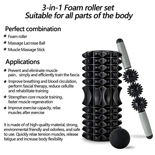 HBselect Foam Roller Rodillo Masaje Muscular Bola Masaje Rulo Masaje Rollo  Masaje para Relajar Muscular Pies y Espalda Pierna Fitness