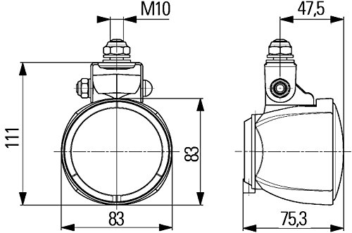 HELLA 1G0 996 176-111 Halógena-Faro de trabajo - Modul 70 - 12/24V - montaje exterior/atornillado - suspendido - Iluminación campo cercano