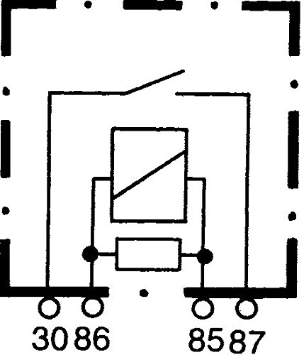 HELLA 4RA 933 766-111 Relé, corriente de trabajo - 12V - 4polos - Diagrama de circuito: S2 - Conector: C - Contacto de cierre - Color: negro - sin soporte