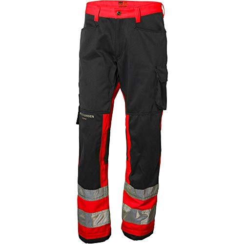 Helly Hansen Alna, 77410_169-C44 Pantalón Clase 1, unisex, C44, Rojo/Gris Oscuro