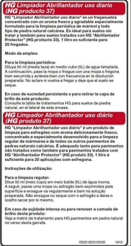 HG 221100130 Limpiador Abrillantador Uso Diario (Producto 37), Blanco, 1 l (Paquete de 1)