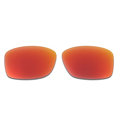 HKUCO Plus Mens Replacement Lenses For Oakley Jupiter Squared Red/Emerald Green Sunglasses