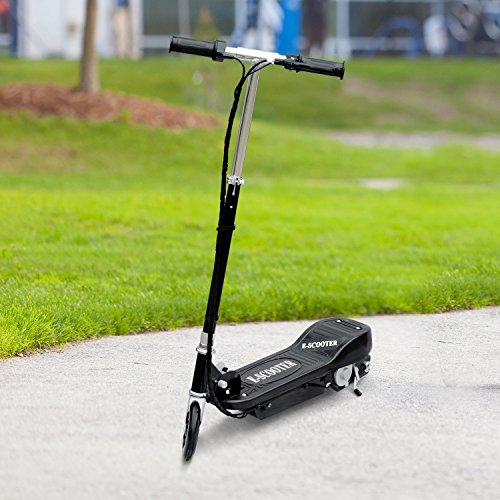 HOMCOM Patinete Eléctrico Plegable para Niños y Adolescentes de +7 Años Scooter Eléctrico con Manillar Ajustable en Altura y Frenos Carga Máx. 50 kg 78x37x91-99 cm Negro