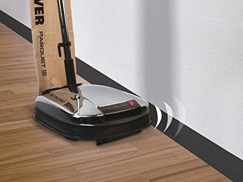 Hoover F38PQ/1, Enceradora abrillantadora de Suelos, Especial Suelos Madera, Función Aspirador, Potencia 800W, Luz Frontal, Bolsa Reusable 3l, Cable 5m, Ruedas traseras, Acero Cromado