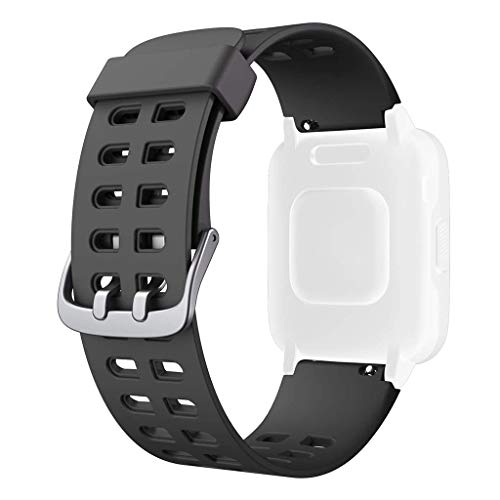 HOTSO Correas Repuesto para ID205L, Durable y Suave Silicona Banda Correa de Reemplazo (23mmm) Compatible con Pulsera Reloj Inteligente ID205, ID205L, ID205S Universal (Negro)