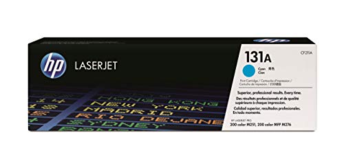 HP 131A CF211A, Cian, Cartucho Tóner Original, de 1.800 páginas, para impresoras HP LaserJet Pro 200 color MFP M276, MFP M276n, MFP M276nw, M251, M251n y M251nw