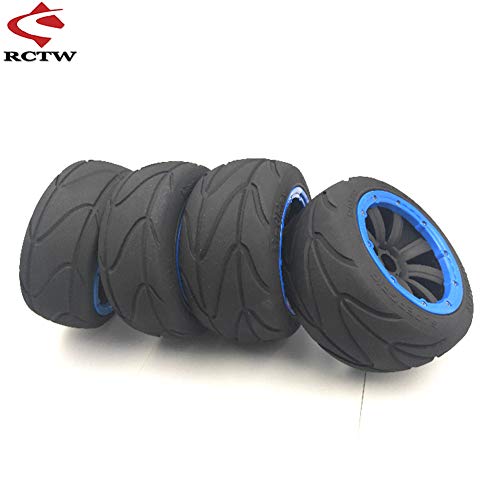 Huanruobaihuo 2 UNIDS Frente o Trasero Super Grip Roard Rueda Slick Neumático Racing Slick Slick Set para 1/5 Madmax HPI ROFUN ROVAN KM Baja 5B RC Piezas de Juguete (Color : Front Blue 2pcs)