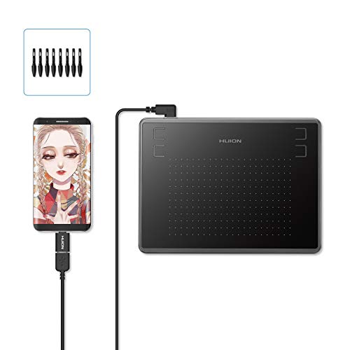 HUION Inspiroy H430P Tableta de Dibujo, con Tableta gráfica de área de Trabajo de 4.8 x 3 Pulgadas, Compatible con Mac Windows Android y OSU, Ideal para Trabajar Desde casa y Aprendizaje Remoto