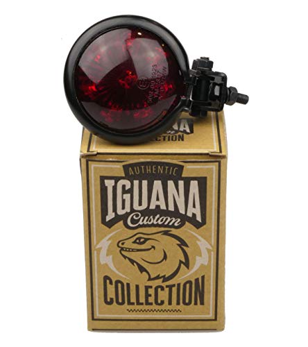 IGUANA CUSTOM PARTS - Piloto LED trasero para moto BATE STYLE negro con luz LED de freno y de posición - Homologado E-MARK - Perfecto para cafe racer, bobber, chopper...