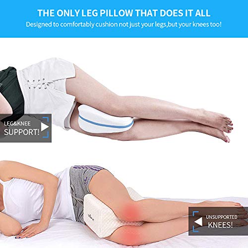 Inslife Almohada Ortopédica para Pierna y Rodilla, Espuma con Memoria, Alivia el Dolor de Espalda, Cadera y Articulaciones, Soporte para el Tobillo y la Rodilla – Almohadilla para Dormir de Lado