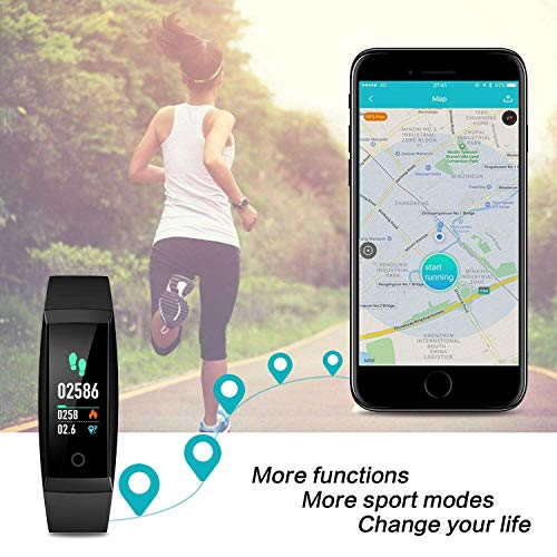 iPosible Pulsera Actividad, Pulsera Inteligente con Pulsómetro Impermeable IP67 Presión Arterial Reloj Inteligente con Cronómetro para Mujer Hombre Niño Pulsera Podómetro para Xiaomi Huawei