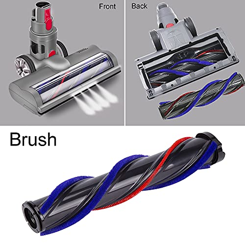 Italdos Cepillo motorizado eléctrico turbo compatible con Dyson V7 V8 V10 V15 Desenganche rápido con rodillo cerdas para alfombra suelo parqué azulejos con luz LED (no compatible con V11)