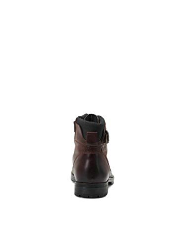 JACK & JONES JFWALBANY Leather STS, Biker Boots Hombre, Marrón(Brown Stone Brown Stone), 44 EU