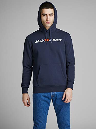 Jack & Jones Jjecorp Logo Sweat Hood Noos Sudadera, Azul (Navy Blazer Detail: Reg Fit), X-Large para Hombre