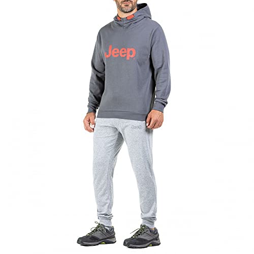 Jeep Felpa con Cappuccio E Stampa del Logo Oversize J20w Sudadera con Capucha, Magnet/Brick Red, M para Hombre