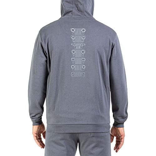 Jeep Felpa con Cappuccio E Zip con Stampa Sulla Schiena 7-Slot Grille Evolution J20w Sudadera con Capucha, Magnet/Medium Grey, L para Hombre