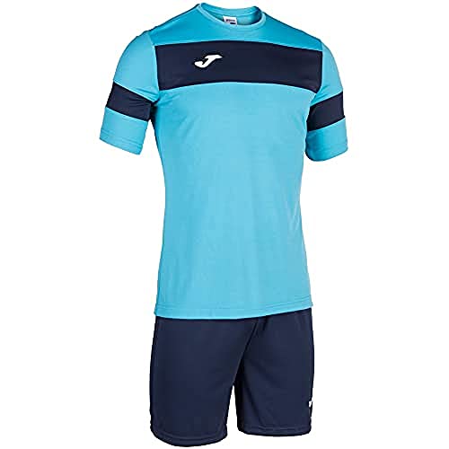 Joma Academy ll Conjunto de Fútbol, Niños, Turquesa Fluor-Marino, 4XS-3XS