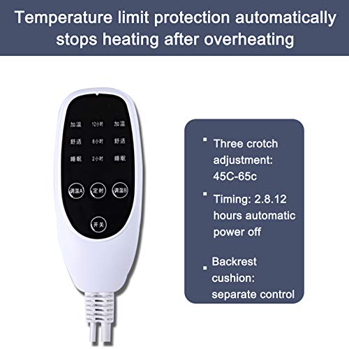 JSBVM Cojín de Asiento Calefactado para Silla de Oficina, Manta térmica con 3 Niveles de Temperatura para Respaldo Lumbar, Dolor de Alivio,B