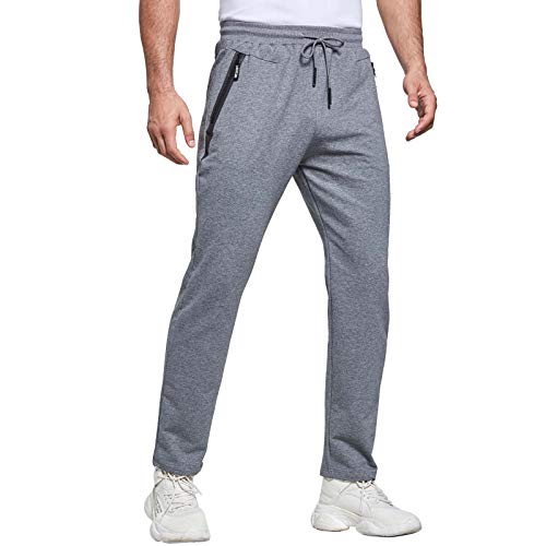 JustSun Pantalon Chandal Hombre Ropa Deportiva Jogger Hombre Pantalones Deporte Running Gris XL