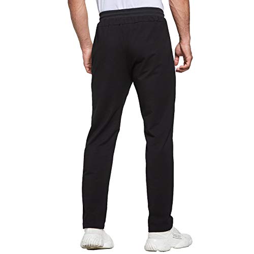 JustSun Pantalon Chandal Hombre Ropa Deportiva Jogger Hombre Pantalones Deporte Running Negro XL