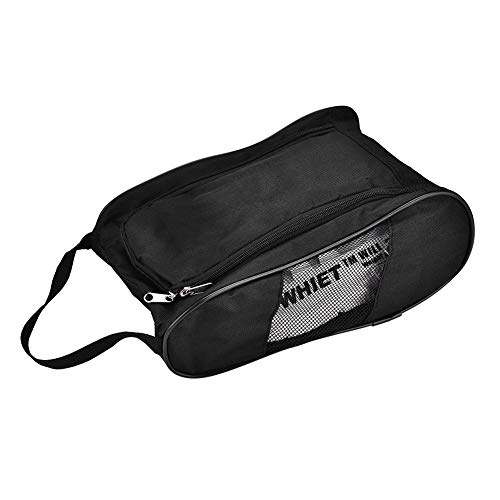 Keenso Bolsa de Zapatos de Golf, 2 Colores Bolsa de Zapatos de Golf Transpirable portátil Funda de Zapatos Deportivos Bolsa de Bolsillo Zapatos Bolsa de Almacenamiento Accesorio Deportivo(Negro)