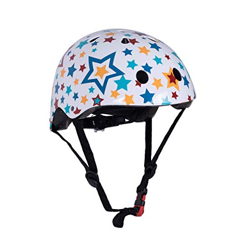 KIDDIMOTO Casco Bicicleta Completamente Ajustabl - Bici Casco para Infantil y Niños para Patinete, Ciclismo, Scooter, Bicicleta de Equilibrio y Monopatin - Estrellas - S (48-53cm)