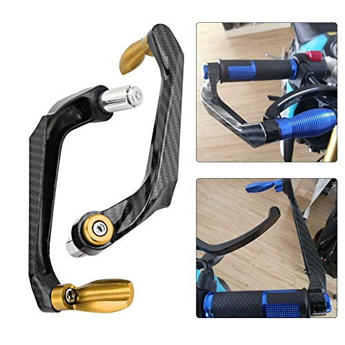 KIMISS Protector de la palanca del embrague de freno，Universal 7 / 8in 22 mm CNC Manillar de Palanca de embrague de freno Protector de mano para motocicleta, automóviles eléctricos(dorado)