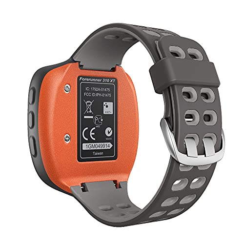 KINOEHOO Correas para relojes Compatible con Garmin Forerunner 310XT Pulseras de repuesto.Correas para relojesde silicona.(Gris claro + gris)