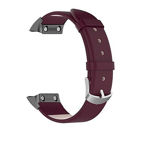 KINOEHOO Correas para relojes Compatible con Garmin Forerunner 35/30 Pulseras de repuesto.Correas para relojesde Leather.(vino tinto)