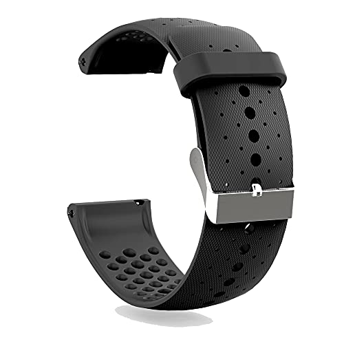 KINOEHOO Correas para relojes Compatible con Polar Vantage M Pulseras de repuesto.Correas para relojesde silicona.(negro)