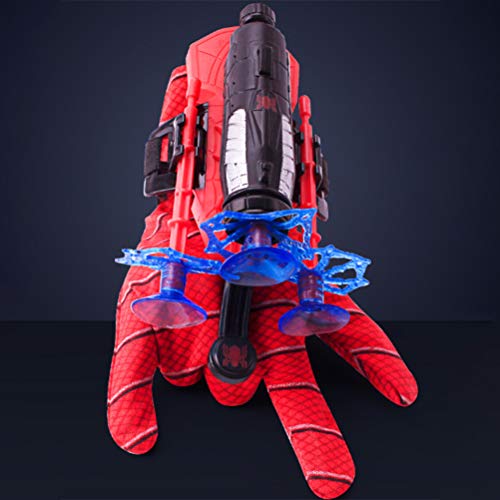 KKPLZZ Spiderman Launcher Glove, Kids Plastic Cosplay Glove Hero Launcher Juego de Juguetes de muñeca Gran Regalo para los fanáticos de Spiderman, Juguetes educativos para niños