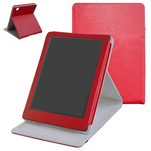 Kobo Aura H20 2nd Edition 2017 Funda,Mama Mouth Case Funda Carcasa de Cuero con Soporte Ajustable Modo para 6.8" Kobo Aura H20 2nd Edition 2017 Release,Rojo